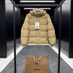 Burberry Outerwear Red Wool Feather Goose Feathers Down Duck Polyester Lace Relaxed Fit Windproof Cuffs