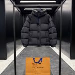 Louis Vuitton Outerwear Black Goose Down Adhesive Polyester Nylon Fabric