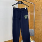 Louis Vuitton Sweatpants Red Cotton Wool Nylon Satin Embroidery Patch