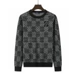 Louis Vuitton Sweater Black Wool Polyester Nylon Acrylic Fiber Jacquard