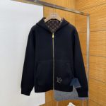 Louis Vuitton Hoodie Black Cotton Jacquard