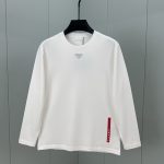 Prada Long-Sleeved T-Shirt Black Cotton Modal Winter Metal Logo
