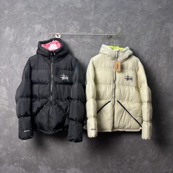 Stussy Work Clothes Red Down Polyester Nylon Velvet Fleece Streetwear Skateboarding Embroidery Patch