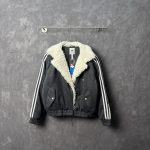 Adidas Coat Red Wool Lambswool Suede