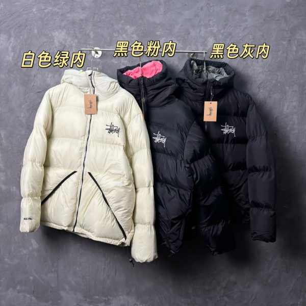 Stussy Work Clothes Red Down Polyester Nylon Velvet Fleece Streetwear Skateboarding Embroidery Patch