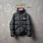Stussy Work Clothes Red Down Polyester Nylon Velvet Fleece Streetwear Skateboarding Embroidery Patch
