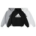 Adidas Hoodie Black Everyday Versatile Retro Loose