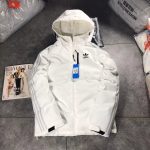 Adidas Cotton-Padded Coat Black Cotton Down Polyester Winter Three-Proof Fabric Slim Fit Windproof Cuffs