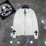 Chrome Hearts Sweater Black Wool Blend Sheepskin Autumn Winter Embroidery Patch
