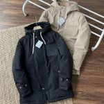 Loewe Down Jacket Red Cotton Goose Nylon Gentlemanly Style Outdoor Functionality Autumn Winter And Side Pockets