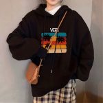 Vans Hoodie Ash Cotton Xinjiang Ribbed Fabric Spring Autumn
