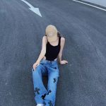 Chrome Hearts Jeans Red Sheepskin Cowhide