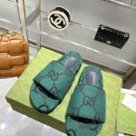 Gucci Slippers Sheepskin Rubber Outsole Jacquard Spring Summer