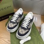 Gucci Sneakers White Embossed Leather Rubber Easy To Match Embossing Process