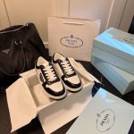 Prada Sneakers White Cowhide Rubber Pu Outsole Tpu