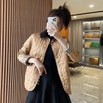 Burberry Long-Sleeved Jacket Red Down Corduroy Patch
