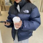 The North Face Cotton-Padded Coat Red Cotton Down Light Outdoor Winter Embroidery Patch