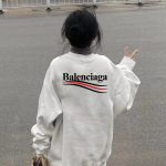 Balenciaga Hoodies Black Cotton Xinjiang Ribbed Fabric Spring Autumn