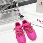 Valentino Casual Shoes Pink Sheepskin Cowhide Tpr Outsole Lace
