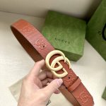 Gucci Belt Black Embossed Leather