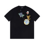 Louis Vuitton Short-Sleeved T-Shirt Black Cotton Pure Spring Summer