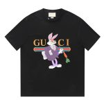 Gucci Short-Sleeved T-Shirt Black Cotton Pure Spring Summer