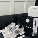 Chanel Sneakers Red Down Suede Mesh Easy To Match Breathable