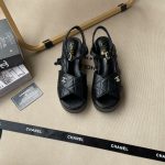 Chanel Sandals Pu Outsole Tpu Satin Summer Early