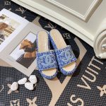 Chanel Platform Sandals Red Genuine Leather Embroidered Fabric Summer Early
