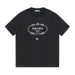 Prada Short-Sleeved Shirts Red Cotton Combed