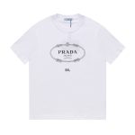 Prada Short-Sleeved Shirts Red Cotton Combed