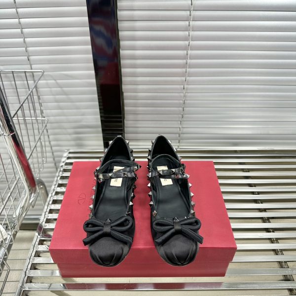 Valentino Flat Shoes Silk Genuine Leather