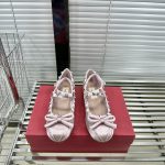 Valentino Flat Shoes Silk Genuine Leather