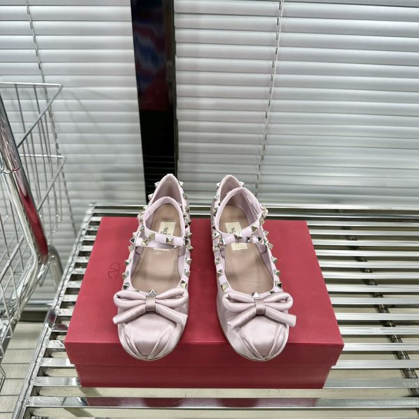 Valentino Flat Shoes Silk Genuine Leather