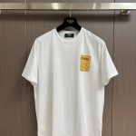 Fendi Short-Sleeved Shirts Red Cotton Combed Spring Summer