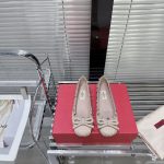 Valentino Flat Shoes Silk Genuine Leather Patent