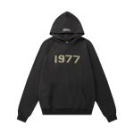 Fear Of God Hoodie Black Cotton Pure Ribbed Fabric