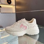 Gucci Dad Shoes Red Top-Grain Cowhide Color Blocking