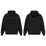 Fear Of God Hoodie Red Male Cotton Adhesive Fleece Coated Fabric Adjustable Drawstring Street Style Gothic Enzyme Washing