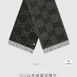 Gucci Shawl Black Jacquard Easy To Match Sophistication