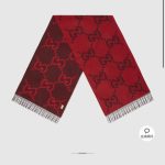 Gucci Shawl Red Jacquard Easy To Match