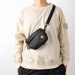 Stone Island Shoulder Bag Red Embroidery Zippered Pocket