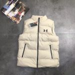 Under Armour Coat Red Cotton Nylon Autumn Winter Even Stitching Slim Fit Side Pockets