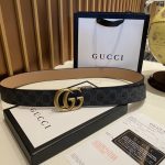 Gucci Belt Red Genuine Leather Cowhide