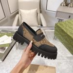Gucci Loafers Camel Silk Cowhide Spring Autumn