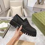Gucci Loafers Camel Silk Cowhide Spring Autumn