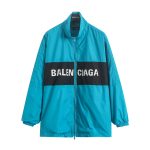 Balenciaga Jacket Red Polyester Mesh Spring Patch Zippered Pocket