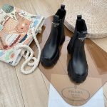 Prada Ankle Boots Patent Leather Soft Autumn Winter