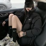 Nike Cotton-Padded Coat Red Down Exquisite Workmanship Street Style Winter