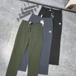 Descente Long Pants Green Fleece Outdoor Functionality Professional Autumn Winter Overlock Stitching